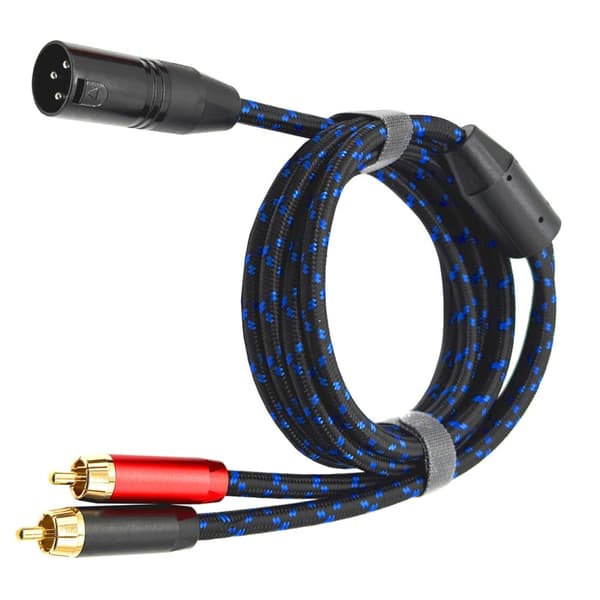 3-bens 3-bens han til 2RCA tilslutningskabeladapter til højttalersystemer