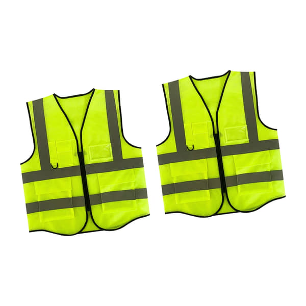 2-pack Förbättrade reflexvästar med hög synlighet, andningsbart material, slitstarka arbetskläder, justerbar passform