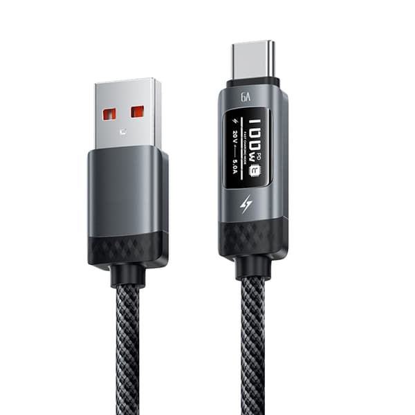 100W USB C-kabel med tydelig watt-display og effektiv termisk styring