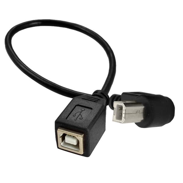 Skriverkabel Type B Datakabel Hann Til Hunn Usb Forlengelseskabel Kort 90°