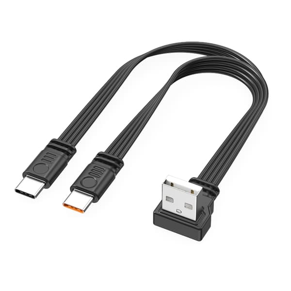 66W hurtigopladende USB til Type C splitterkabel med 480Mbps dataoverførsel