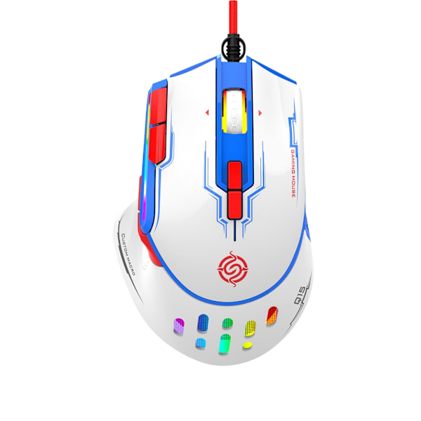 RGB USB Kablet Gaming Mus Makro Programmering 6400DPI 9 Knapper Programmerbar