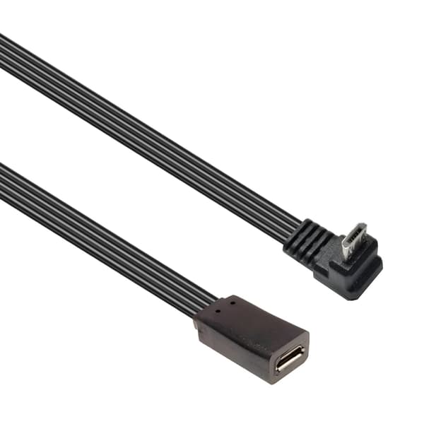 Fleksibel Flat Micro-USB Lade- og Datakabel 10cm til 100cm Vinklede Koblinger