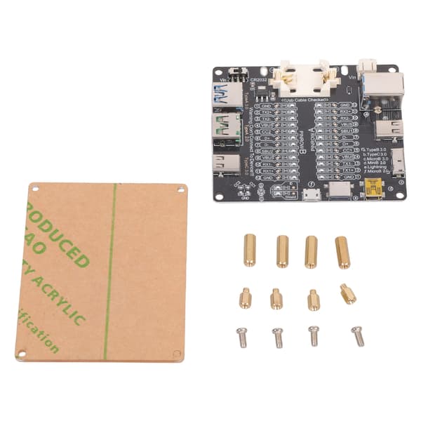 LED-skjerm USB-kabeltesterkort støtter Type C MicroB-kontakter