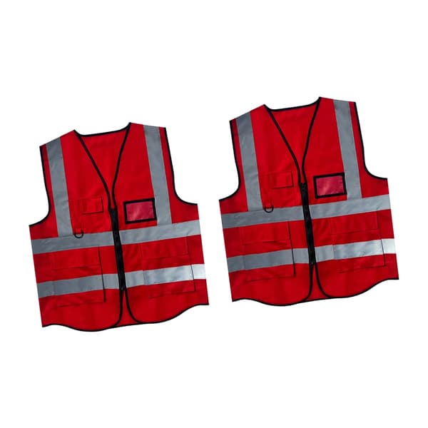 2-pack Förbättrade reflexvästar med hög synlighet, andningsbart material, slitstarka arbetskläder, justerbar passform