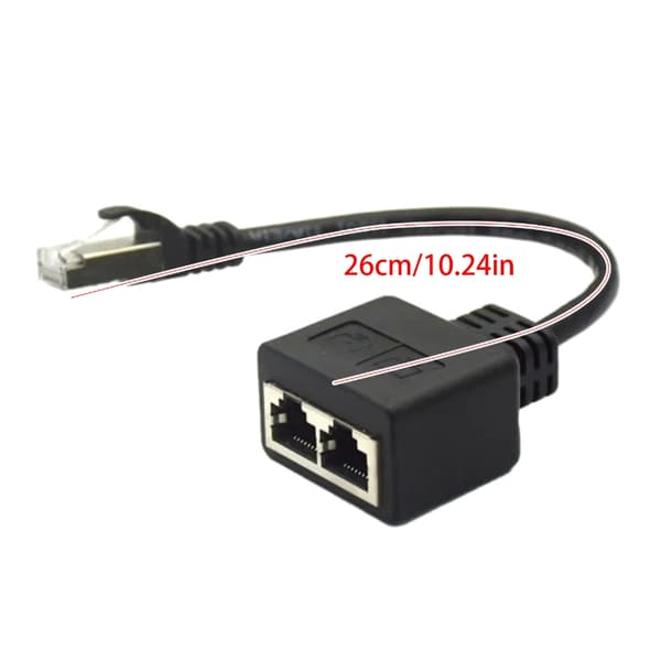 Adapterkabel Ethernet-splitter 1 till 2 kabel för LAN Ethernet-kontakt