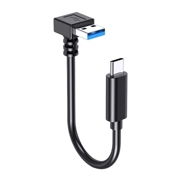 25/50/100cm Kort Kabel 5Gbps USB3.0 til Type C Hurtigladekabel Albue Bærbar