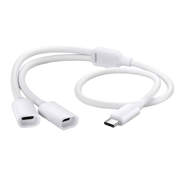 Dobbel solcellepanel ladekabel Type C splitter støtter OTG 480 Mbps data