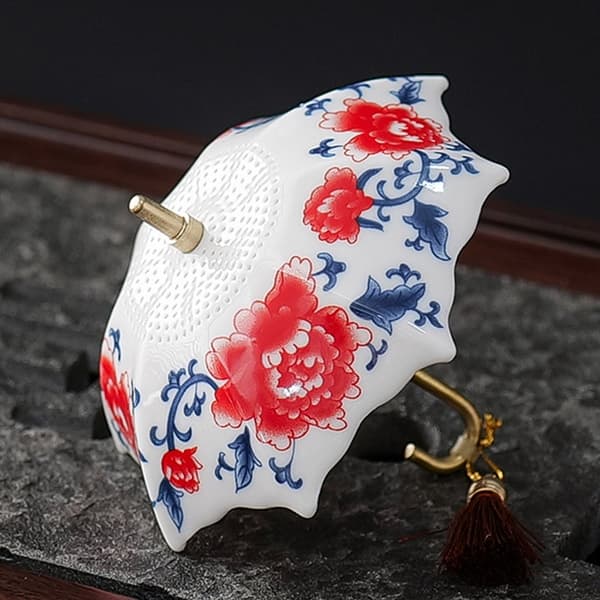 Vackert utformad paraply-keramisk tesil för att förhöja teritualen null - Peony tea drain set
