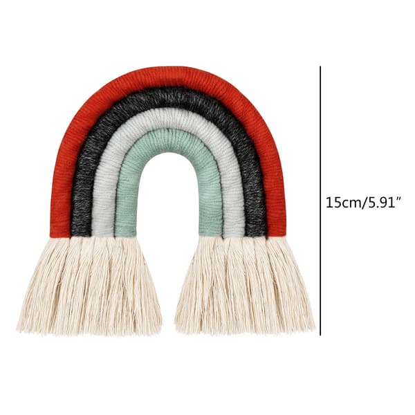 Boho Inredning Makrame Regnbåge Väggbonad för Baby Flickor Barn Barnkammare Rum Present 4B029