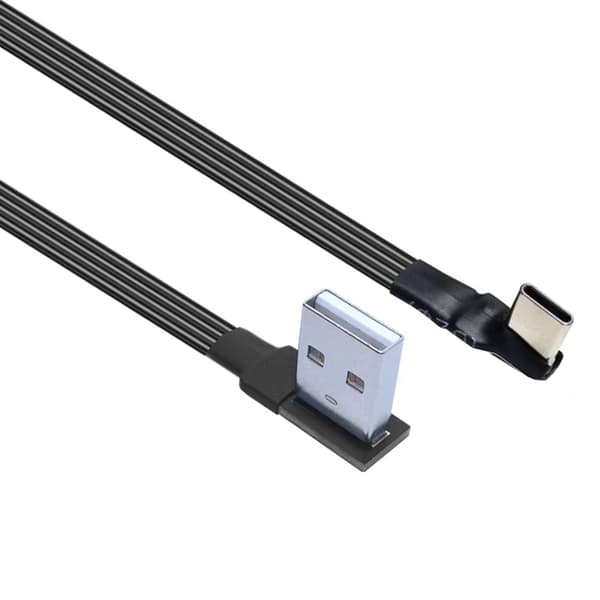 USB2.0 til Type C-kabel Vinklet forbindelse Hastighed 480 Mbps til telefoner kameraer