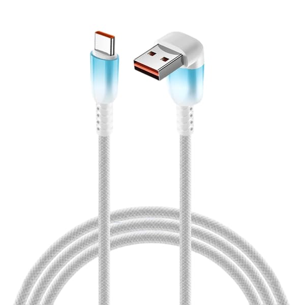Nopeasti latautuva gradientti USB C -kaapeli, lyhyt punottu nailon