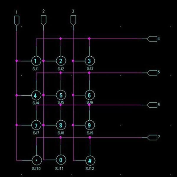 4x3 Matriser Array 12 Tangentknappsats Matriser Tangentbordsenheter Elektrisk
