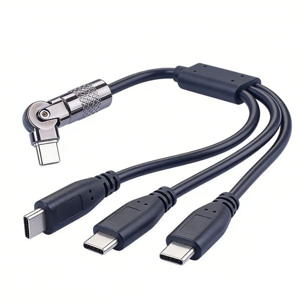 180 graders rotation USB C splitter opladerkabel 1 han til 3 Type C han