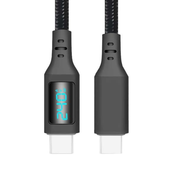 240W USB2.0 Type C til Type C Kabel 480Mbps Opladnings- og Datakabel LED Display