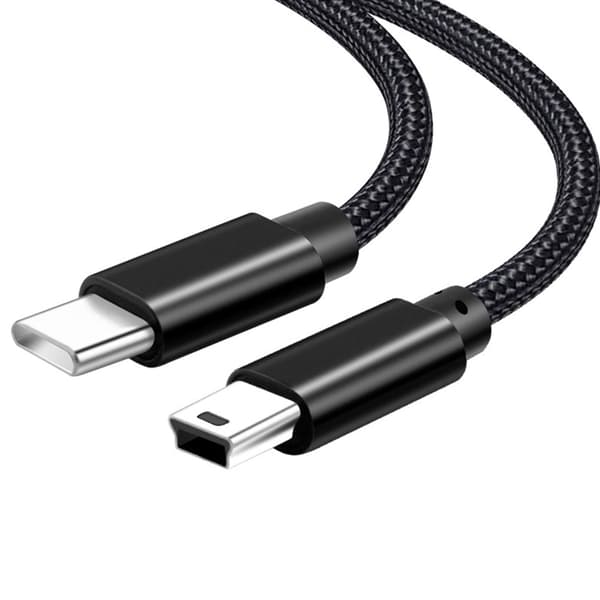 Hurtigladekabel Type-C til Mini USB-kontakt datakabel for telefoner kameraer