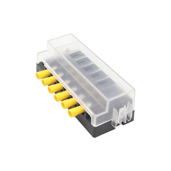 6-vägs säkringsblock bilsäkringsblock med 6 bladsäkringar och plastlock null - B