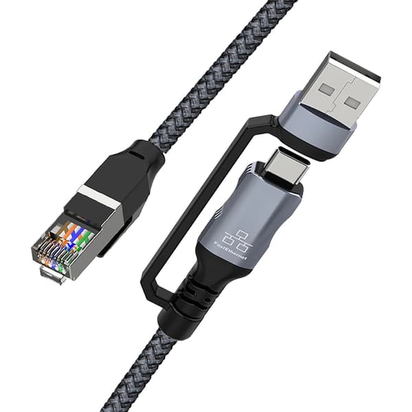 1.8m USB Typ C Till RJ45 Ethernetkabel Flätad Snabb Hastighet 100Mbps Adapterkabel