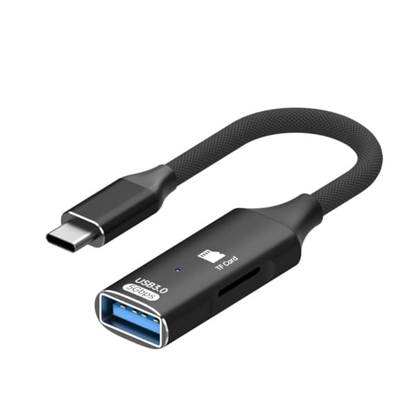 Type C til USB 3.0-omformer minnekortleser telefonkontakter 17 cm