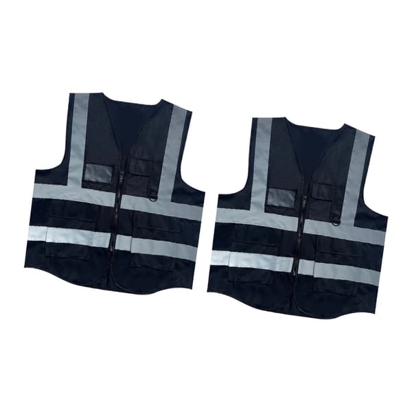 2-pack Förbättrade reflexvästar med hög synlighet, andningsbart material, slitstarka arbetskläder, justerbar passform