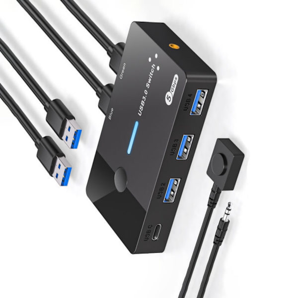 USB KVM Switch 2 Computere Deler 4 USB3.0 Switch Selector til PC Laptop