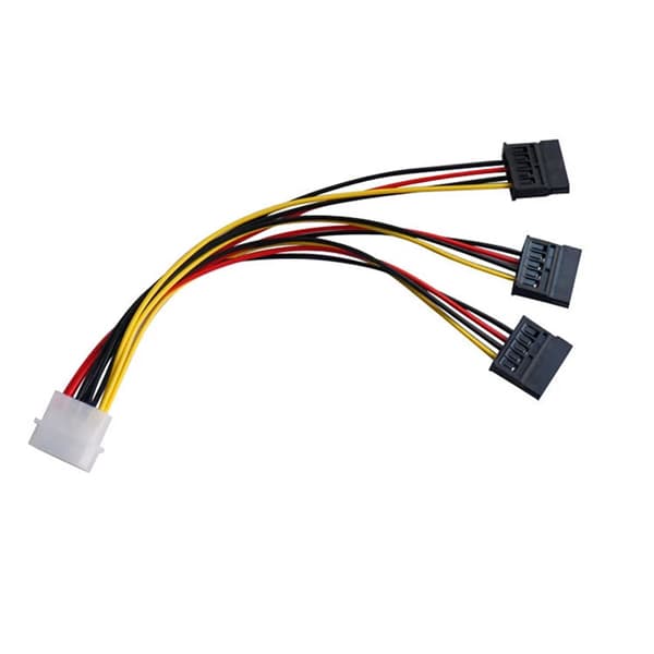 SATA strømsplitteradapterkabel 4-pinners IDE til 3xSATA 1 til 3 SATA strømkabel