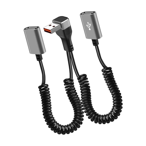 Multifunksjonell fjær teleskopisk ladekabel USB Type C for biltilbehør