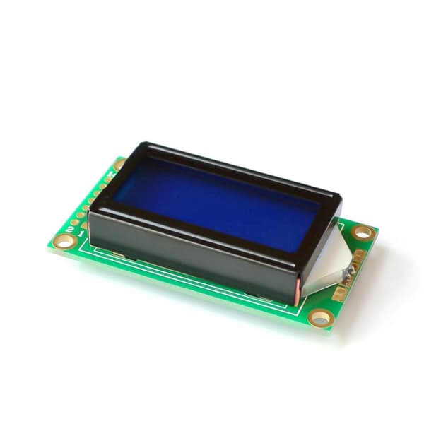 Högvisuell 8x2 LCD-skärmmodul 0802 med blågrön LED-bakgrundsbelysning