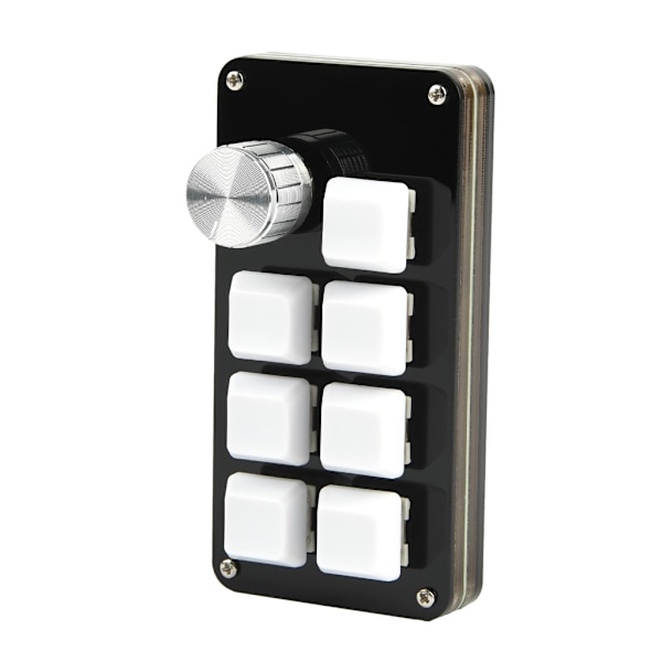 Bärbart Mini Tangentbord med 7 Tangenter 1 Vred Programmerbart Löstagbart USB Bakgrundsbelyst