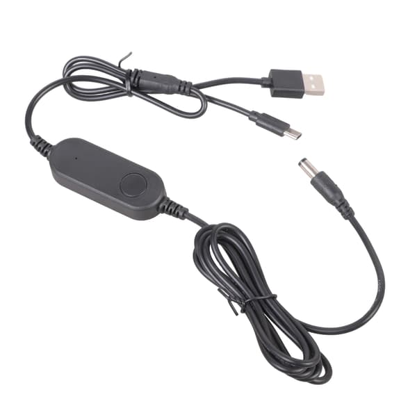 USB+Type C-indgang til 5.5x2.1mm 12V Step Up-konverterkabel til routerkamera
