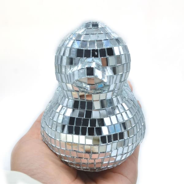 Silver Anka Reflekterande Prydnad Speglade Discos Figur för Festdekoration Silver