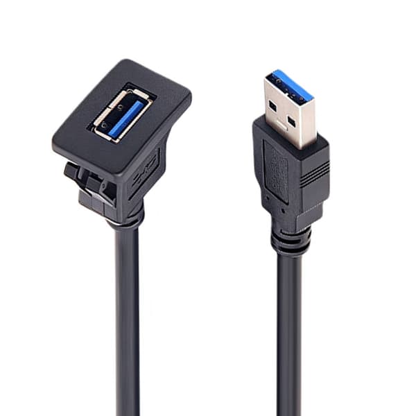 Værktøjsfri Snap On USB3.0 Datakabel til Bil Motorcykel Yacht Panelmontering