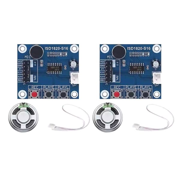 ISD1820 20 sekunders lydopptaksmodul med mikrofon 0,5W høyttaler