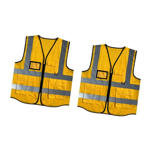 2-pack Förbättrade reflexvästar med hög synlighet, andningsbart material, slitstarka arbetskläder, justerbar passform