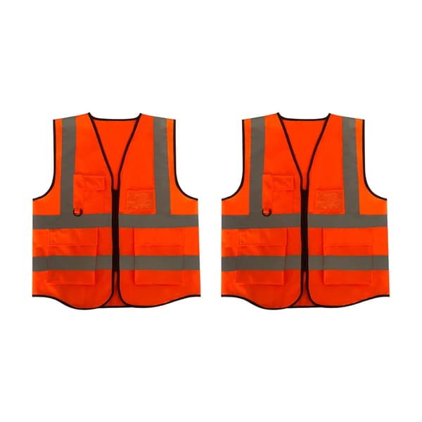 2-pack Förbättrade reflexvästar med hög synlighet, andningsbart material, slitstarka arbetskläder, justerbar passform