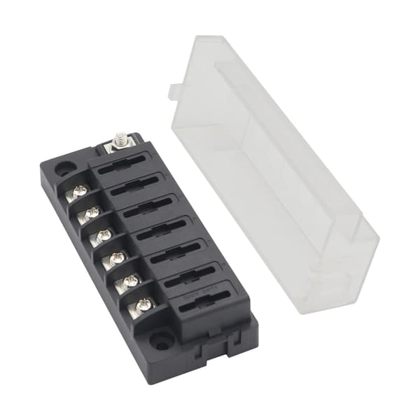 6-vägs säkringsblock bilsäkringsblock med 6 bladsäkringar och plastlock null - B