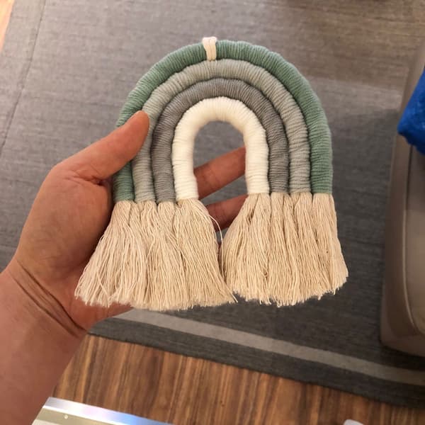 Boho Inredning Makrame Regnbåge Väggbonad för Baby Flickor Barn Barnkammare Rum Present 4B029