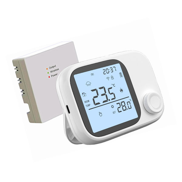 RF433 Aktiveret Programmerbar Termostat Manuel Auto-tilstand Stort LCD-display