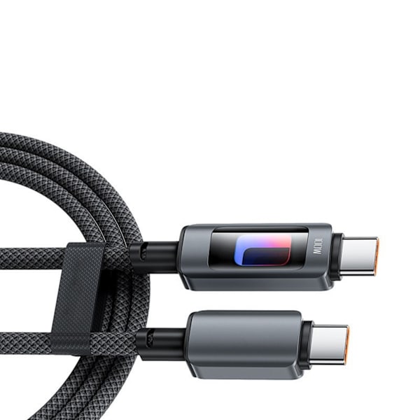 USB Type C-ladekabel i aluminiumslegering med 100W hurtigladefunksjon