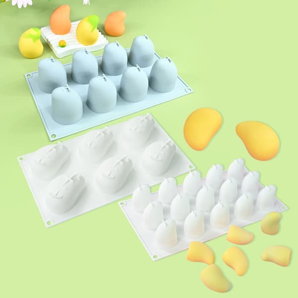Livsmedelsgodkända silikonformar för mango, perfekta för efterrättstårtor och DIY-godis null - 15 consecutive 