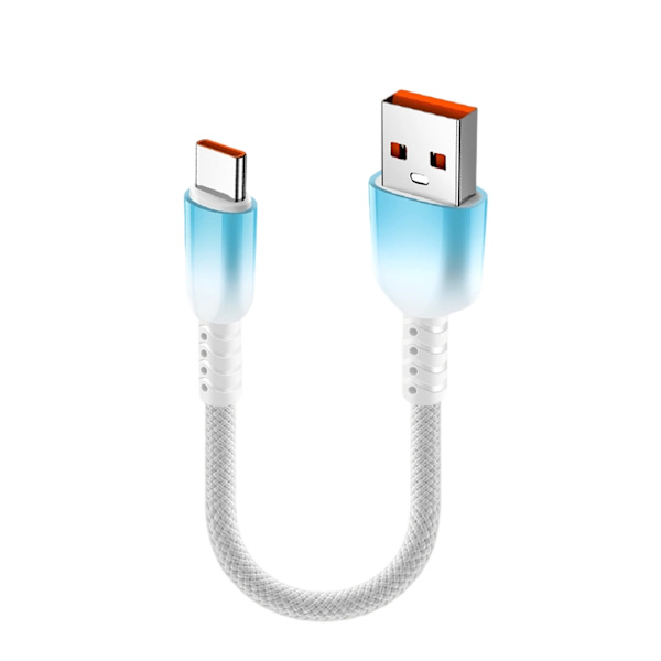 Snabbladdande Gradient USB C-kabel Kort Flätad Nylon