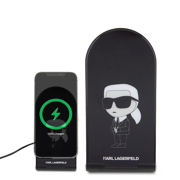 Karl Lagerfeld Trådlös Laddare Magnetic Desk Charger Ikonik MagSafe Svart