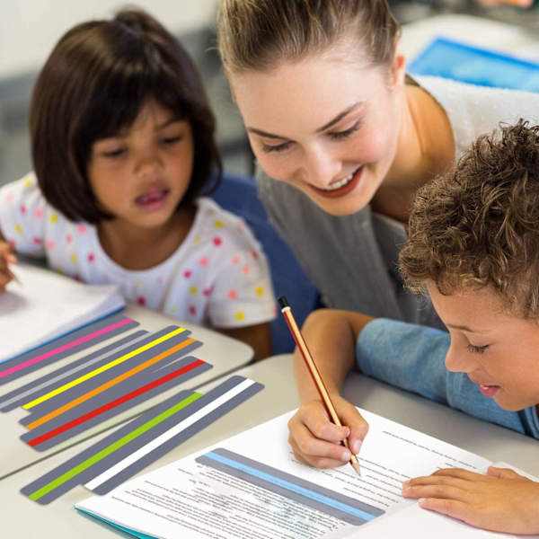 16 st läslinjal, dyslexiguidad läsremsa, färgad läslinjal, spårlinjal för att vägleda nybörjare/studentläsare till R