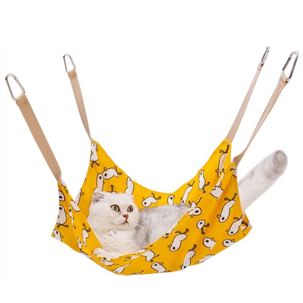 Cat Cage Hammock Kjæledyr Hengekøye Seng Sove gyngestol Pustende Komfortabel bur seng for kattunge Yellow Duck