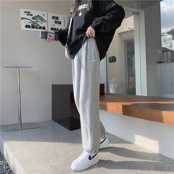 Bundle Feet Harem Bukser Kvinder Solid Causal Kvindebukser Løst tøj grå plus fløjl gray plus velvet 5XL