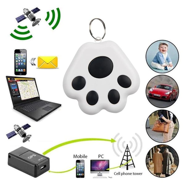 Kæledyrstilbehør til børn, Bærbar Mini Kat Hund Kæledyrssporingslokalisator, Skjult GPS, Sporing af Mobile Device Key Finder Vehicle Tracker gray