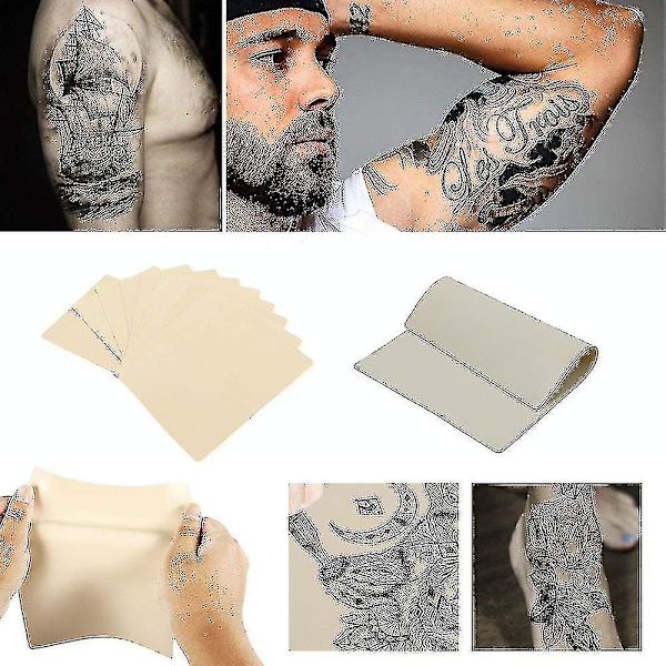 Blank Tattoo Skin Practice Fake Skin Tattoo Supplies Tattoo Kit (10 stycken)