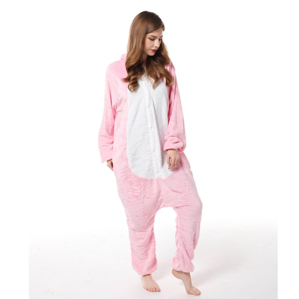 Aikuinen nuori pari vaaleanpunainen dinosaurus pyjama vihreä dinosaurus koti punainen Pink Dinosaur Pink Dinosaur 85-100