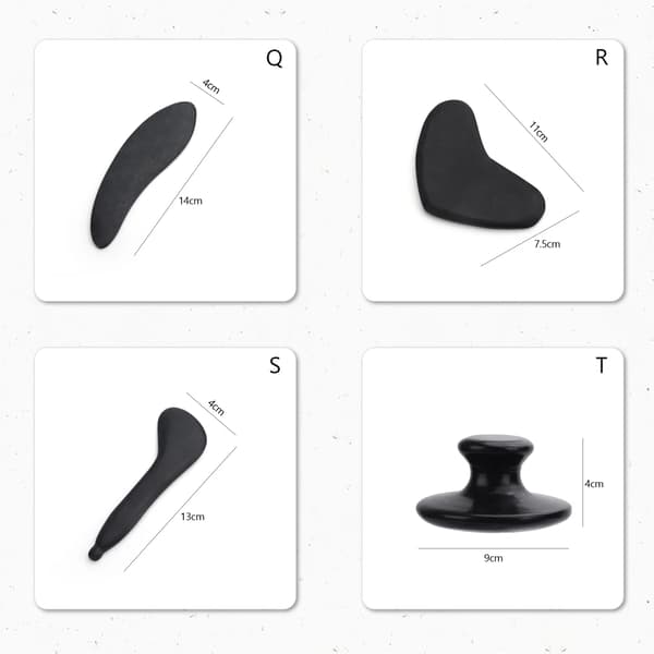 Sort Obsidian Gua Sha Skrabende Massageværktøj Jadestenbræt E