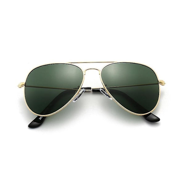 Polarized Børn Teenagere Juniorer Aviator Polarized Solbriller Rustfrit stål Stel Fjederhængsel Uv-beskyttelse, Greenxq-sg956